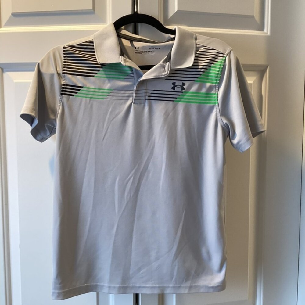 Under Armour Grey Polo Youth Large